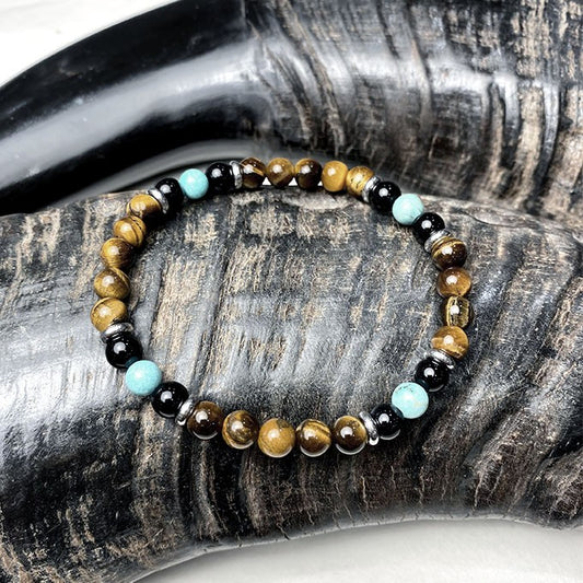 Bracelet Homme Pierre Naturelle Et Acier