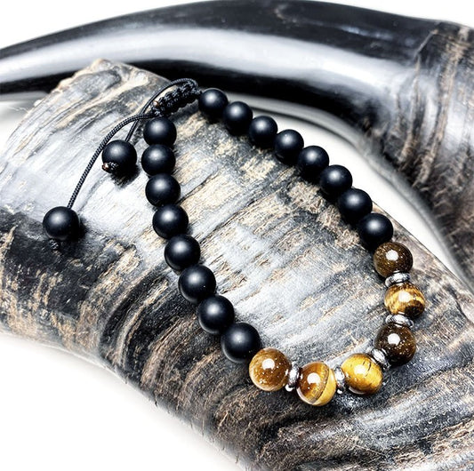 Bracelet Homme Pierre Naturelle Et Acier