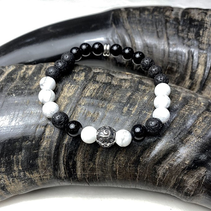 Bracelet Homme Pierre Naturelle Et Acier