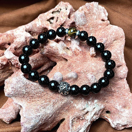 Bracelet Homme Pierre Naturelle Et Acier