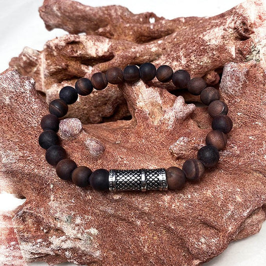 Bracelet Homme Pierre Naturelle Et Acier