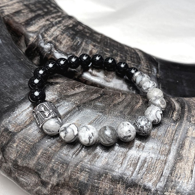 Bracelet Homme Pierre Naturelle Et Acier