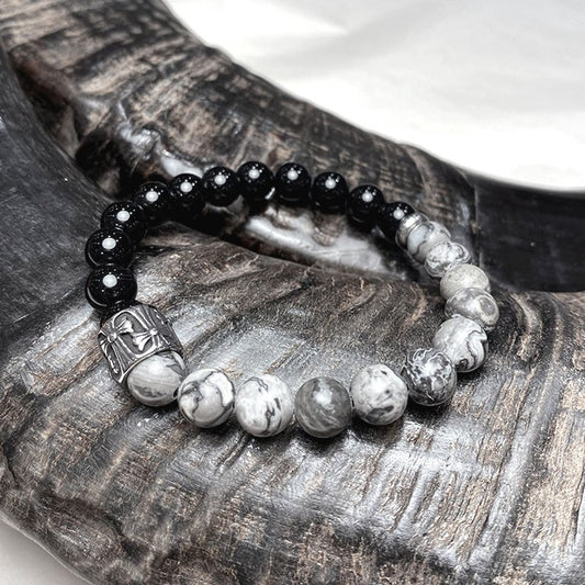 Bracelet Homme Pierre Naturelle Et Acier