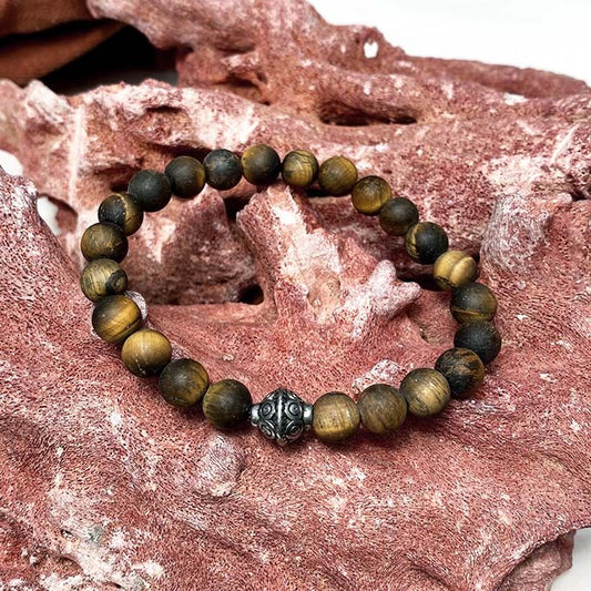Bracelet Homme Pierre Naturelle Et Acier