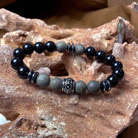 Bracelet Homme Pierre Naturelle Et Acier