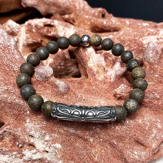 Bracelet Homme Pierre Naturelle Et Acier