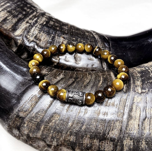 Bracelet Homme Pierre Naturelle Et Acier