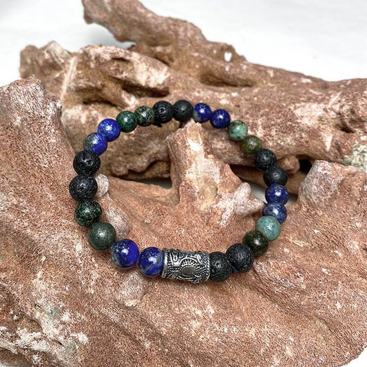 Bracelet Homme Pierre Naturelle Et Acier