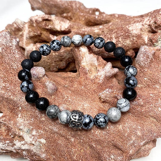 Bracelet Homme Pierre Naturelle Et Acier