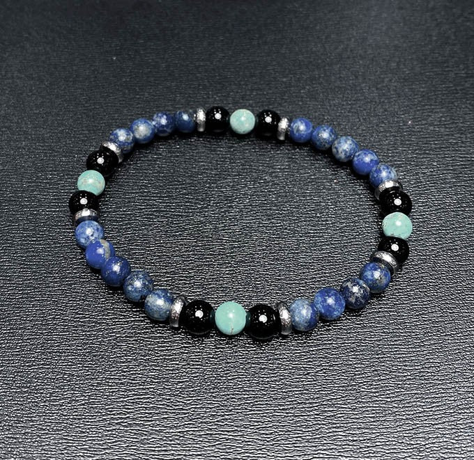 Bracelet Homme Pierre Naturelle Et Acier