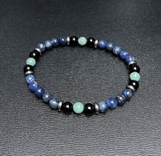 Bracelet Homme Pierre Naturelle Et Acier
