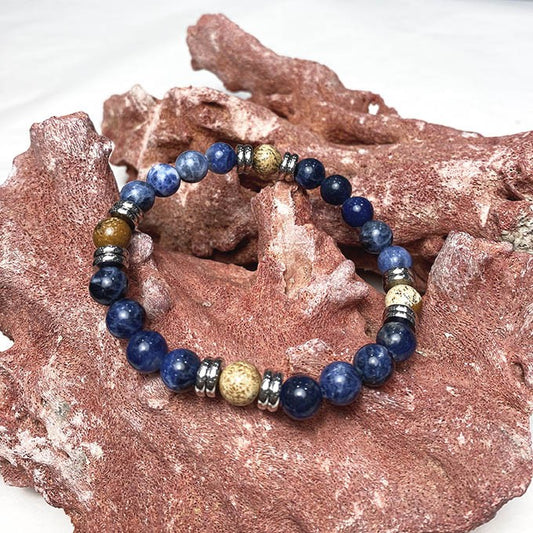Bracelet Homme Pierre Naturelle Et Acier