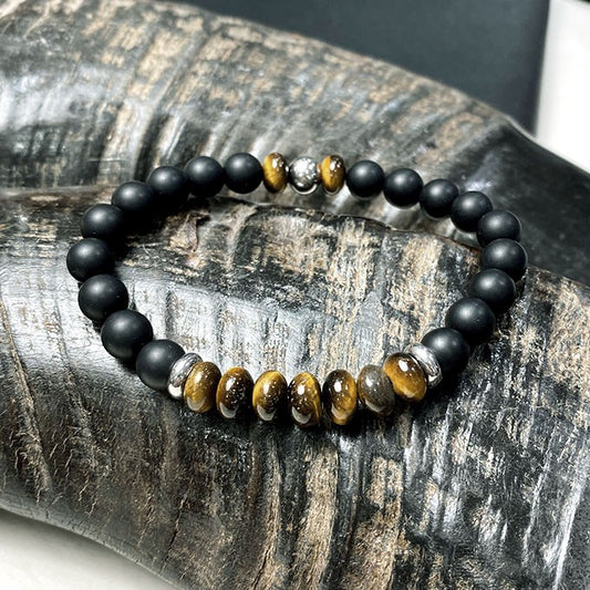 Bracelet Homme Pierre Naturelle Et Acier