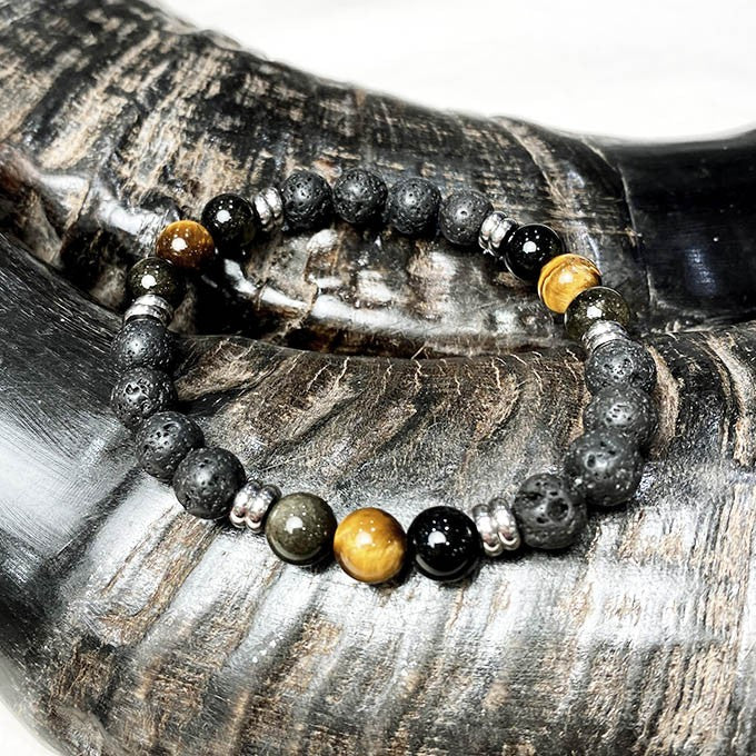 Bracelet Homme Pierre Naturelle Et Acier