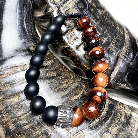 Bracelet Homme Pierre Naturelle Et Acier
