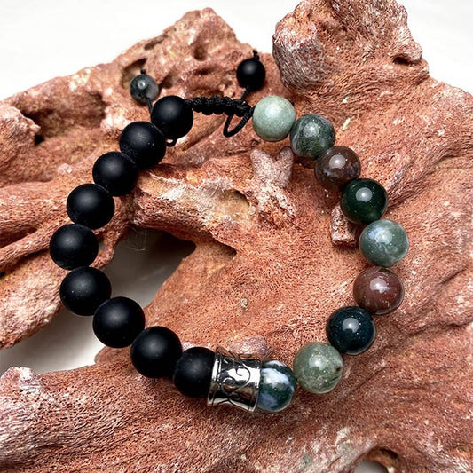 Bracelet Homme Pierre Naturelle Et Acier