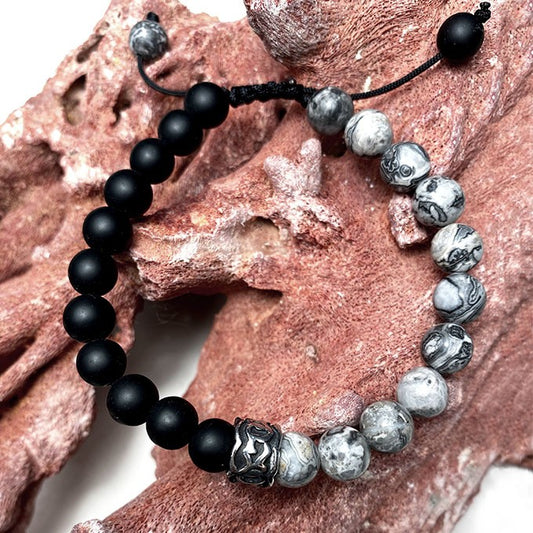 Bracelet Homme Pierre Naturelle Et Acier