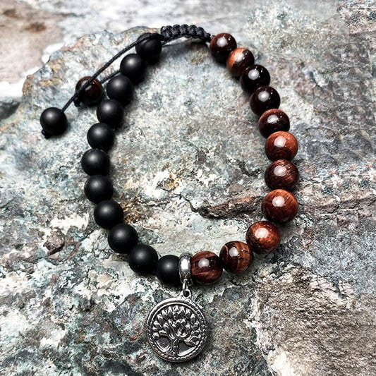 Bracelet Homme Pierre Naturelle Et Acier
