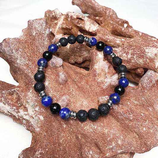 Bracelet Homme Pierre Naturelle Et Acier