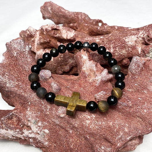 Bracelet Homme Pierre Naturelle Et Acier