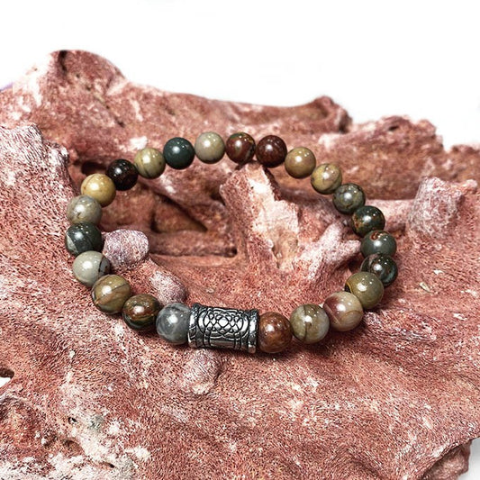 Bracelet Homme Pierre Naturelle Et Acier