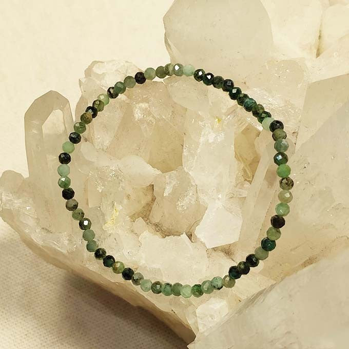 Bracelet D'Émeraude Facettée 3Mm