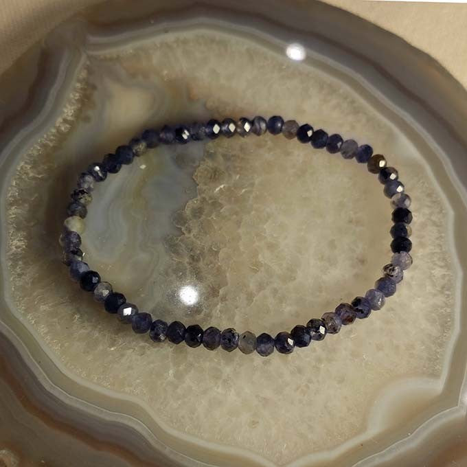 Bracelet Iolite Facettée 3Mm