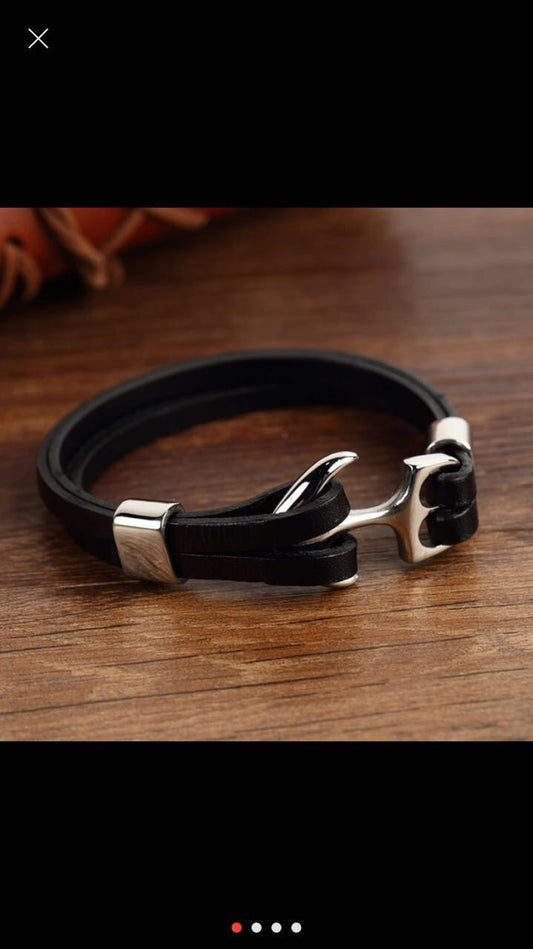 Bracelet Homme Cuir Et Acier
