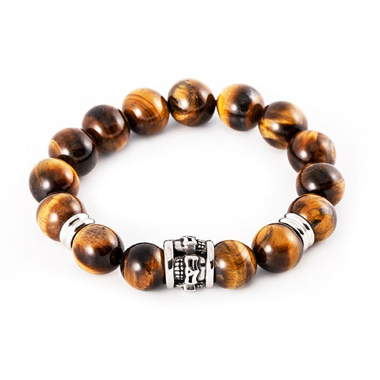 Bracelet Homme Pierre Naturelle Et Acier