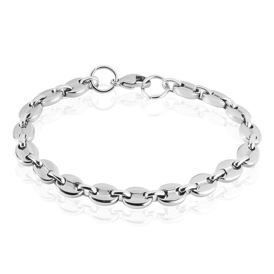 Bracelet Homme Graine De Café Acier Inoxydable 7Mm
