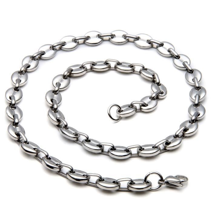 Collier Graine De Café Acier Inoxydable 7Mm