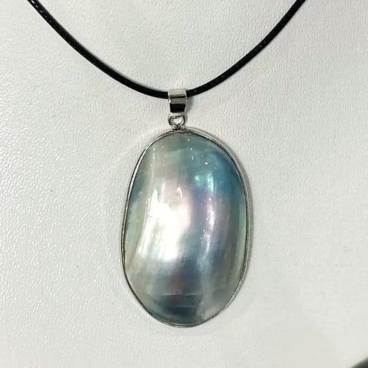Pendentif Laiton Et Nacre Abalone