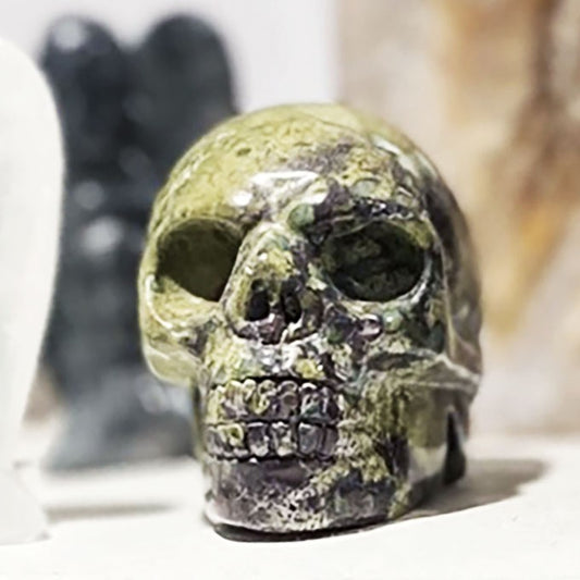 Tête De Mort Objet Décoratif En Jaspe