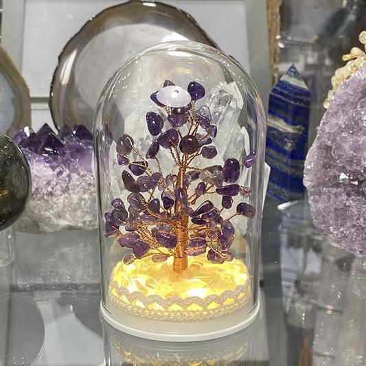 Arbre Objet De Décoration En Pierre Naturelle(Éclairage Avec Une Pile)