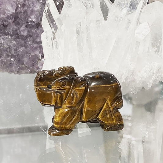 Eléphant  Objet Décoratif En Oeil De Tigre
