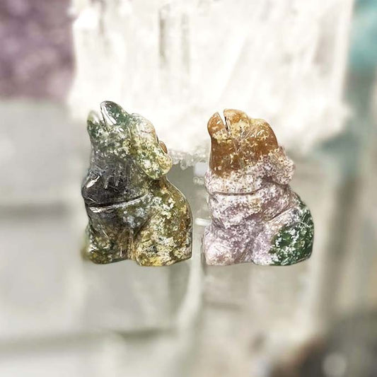 Animal Objet Décoratif En Pierre Agate Mousse
