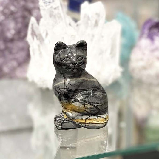 Chat Objet Décoratif En Jaspe 116G