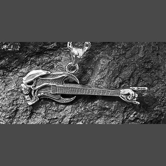 Pendentif Acier Inoxydable Gothique Guitare