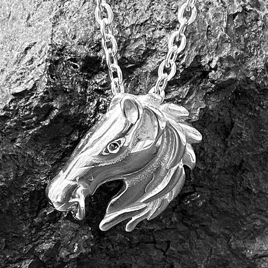 Pendentif Acier Inoxydable Tête De Cheval