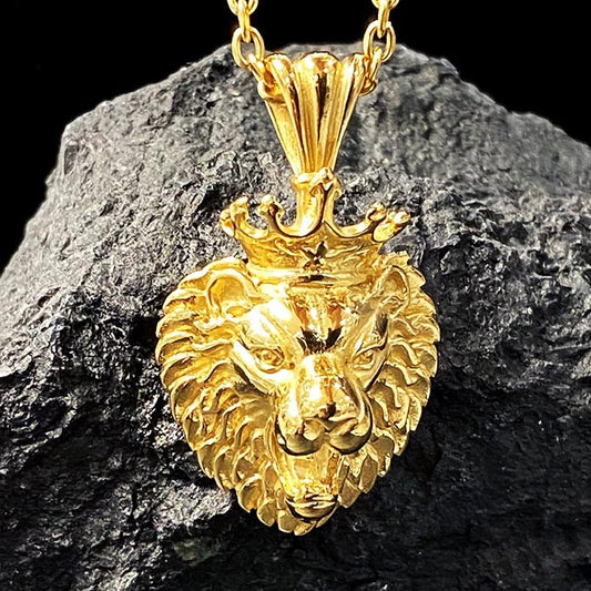 Pendentif Acier Inoxydable Tête De Lion