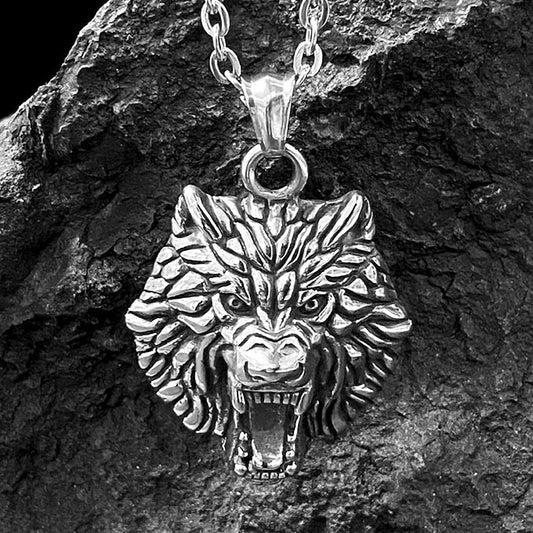 Pendentif Acier Inoxydable Tête De Lion