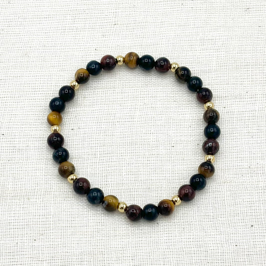 Bracelet Homme En Pierre Naturelle Et Acier Inoxydable