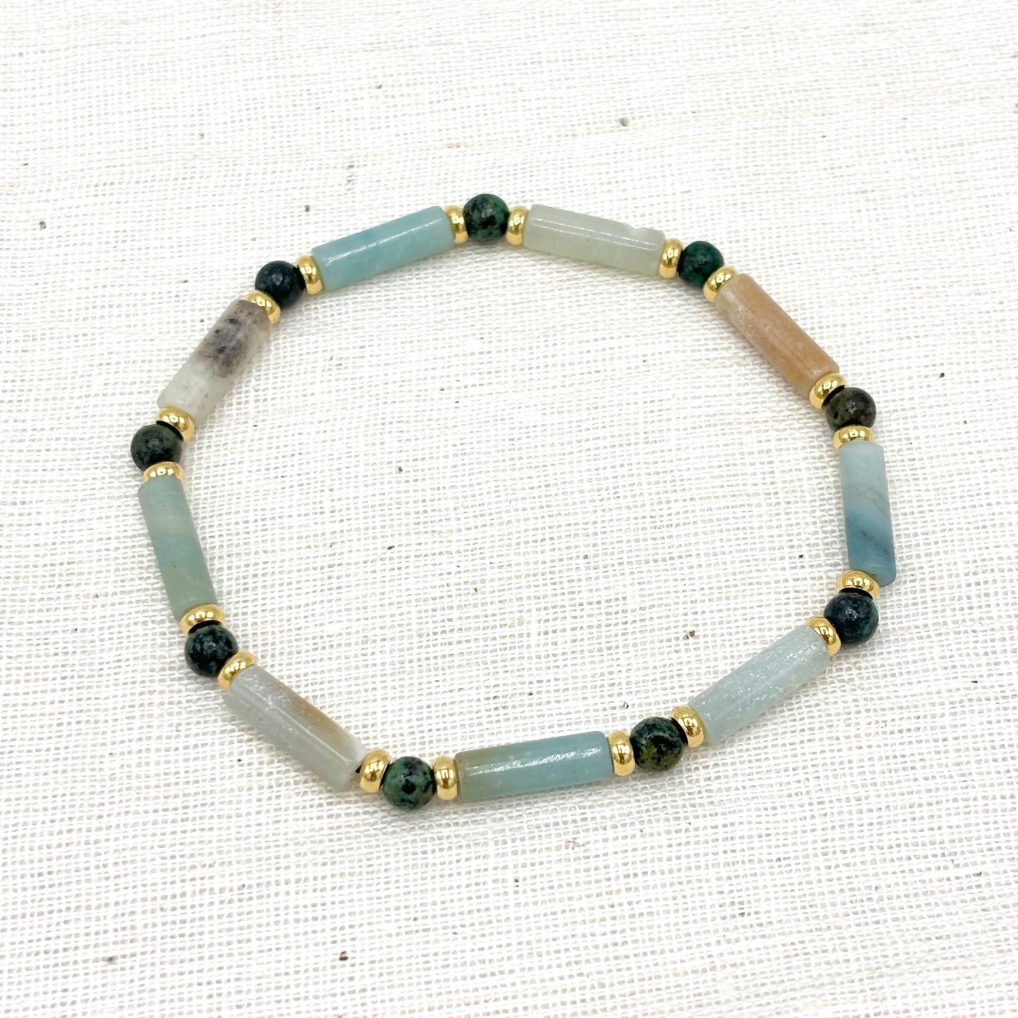 Bracelet Homme Pierre Naturelle Et Acier Inoxydable