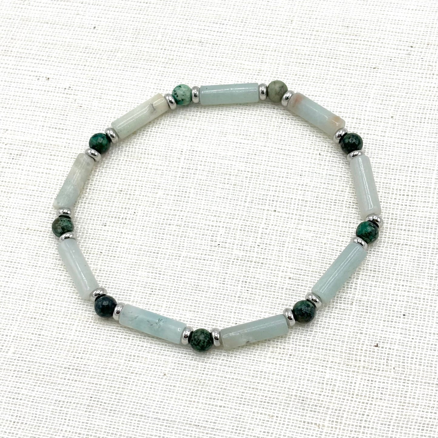 Bracelet Homme Pierre Naturelle Et Acier Inoxydable