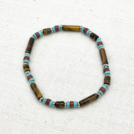 Bracelet Homme Pierre Naturelle Et Acier Inoxydable