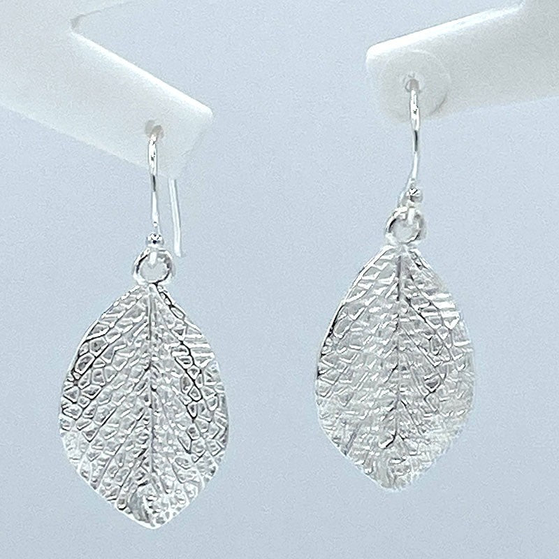 Boucles D'Oreilles Feuille Argent Massif 5.14G