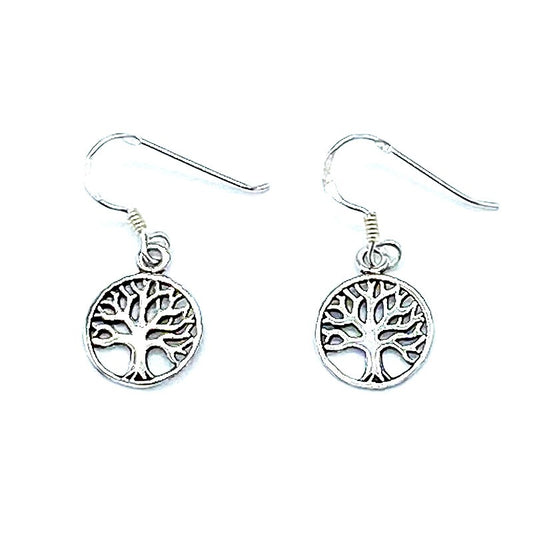 Boucles D'Oreilles Argent Rhodié Arbre De Vie 1.3G
