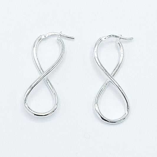 Boucles D'Oreilles Argent Massif Signe Infinie 3.58G