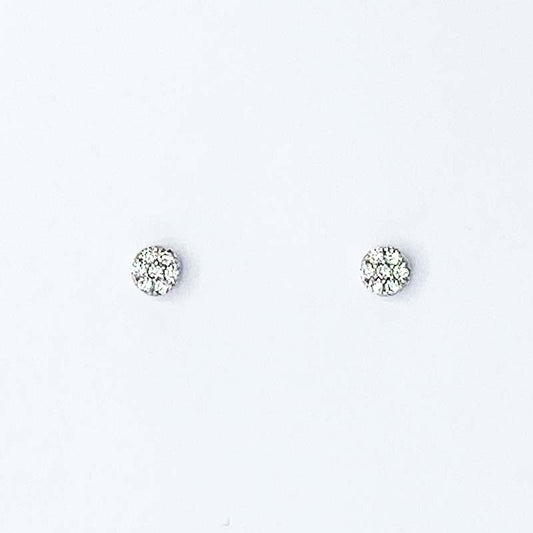 Boucles D'Oreilles Argent Rhodié Oxyde Zirconium 0.3G