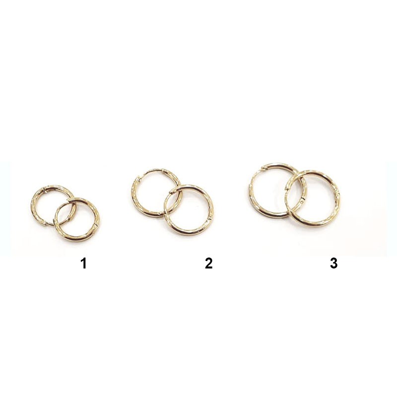 Boucles D'Oreilles Acier Inoxydable Créole Fine Dorée À Click